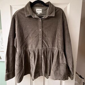 American Eagle Outfitters Olive Corduroy Jacket